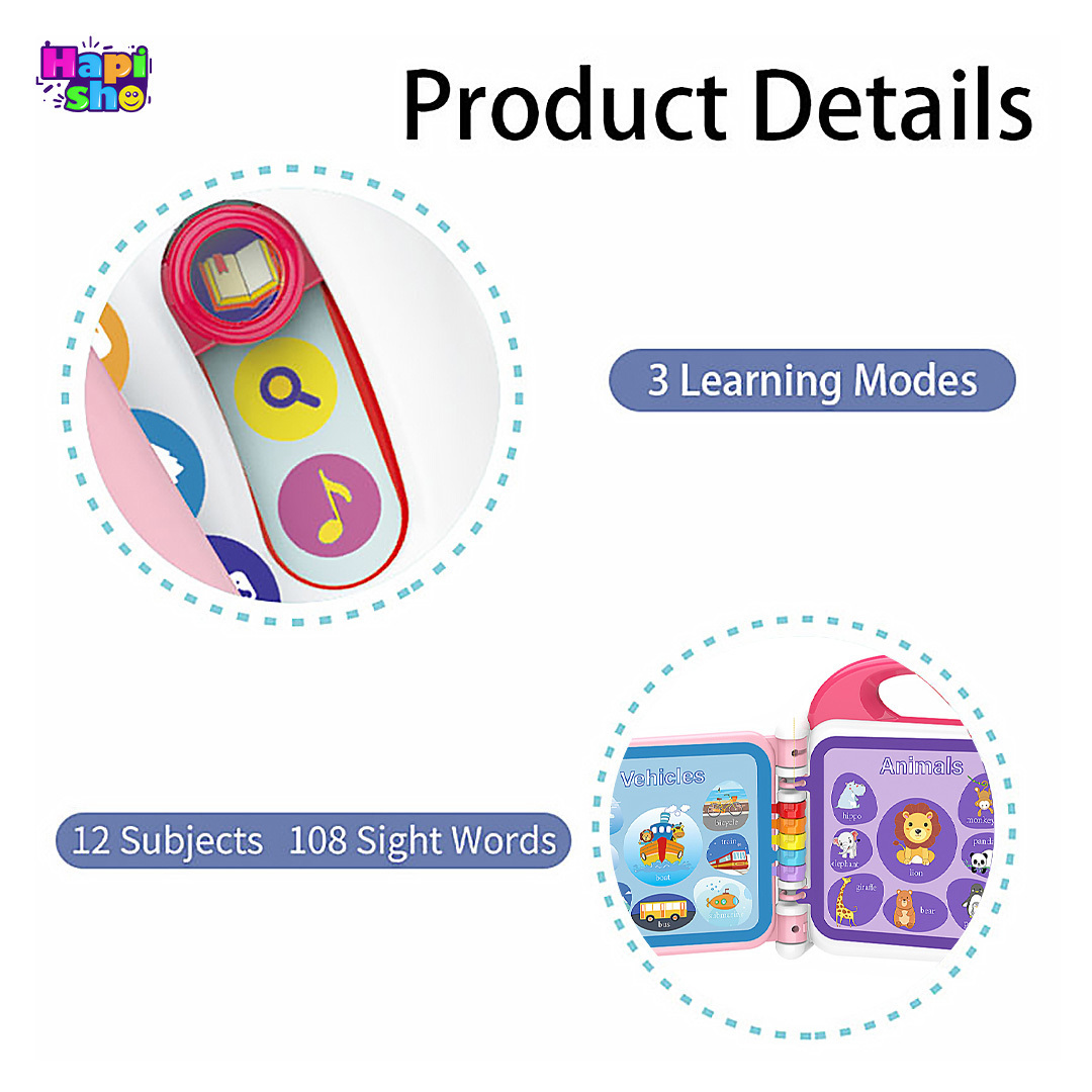  جزییات دکمه های اسباب بازی کتاب موزیکال آموزشی با بلوتوث و 108 کلمه انگلیسی Kid Melody–اسباب بازی 