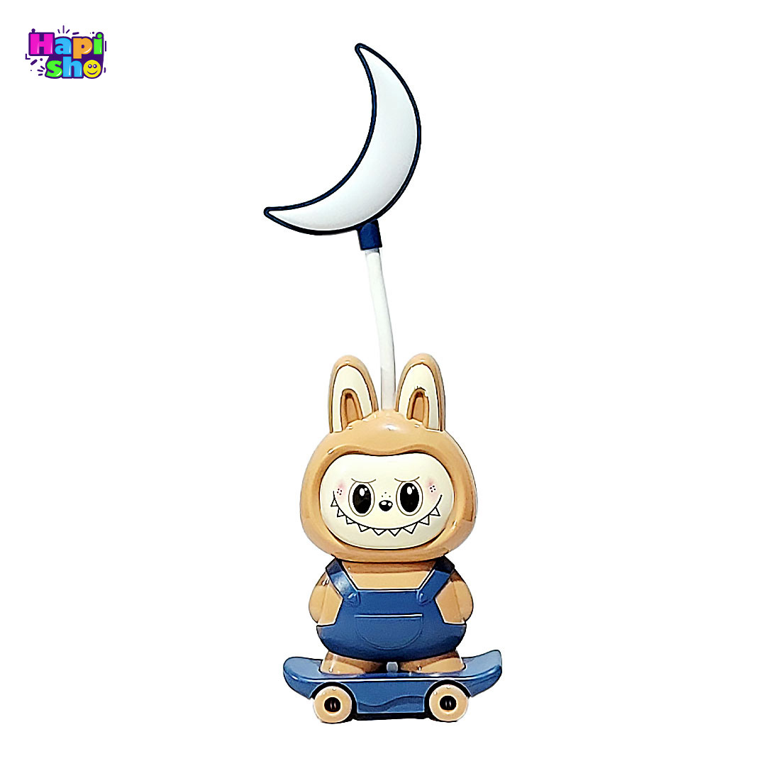 رنگ آبی چراغ مطالعه فانتزی لبوبو با باتری شارژی مدل Cute Table Lamp–اکسسوری کودک