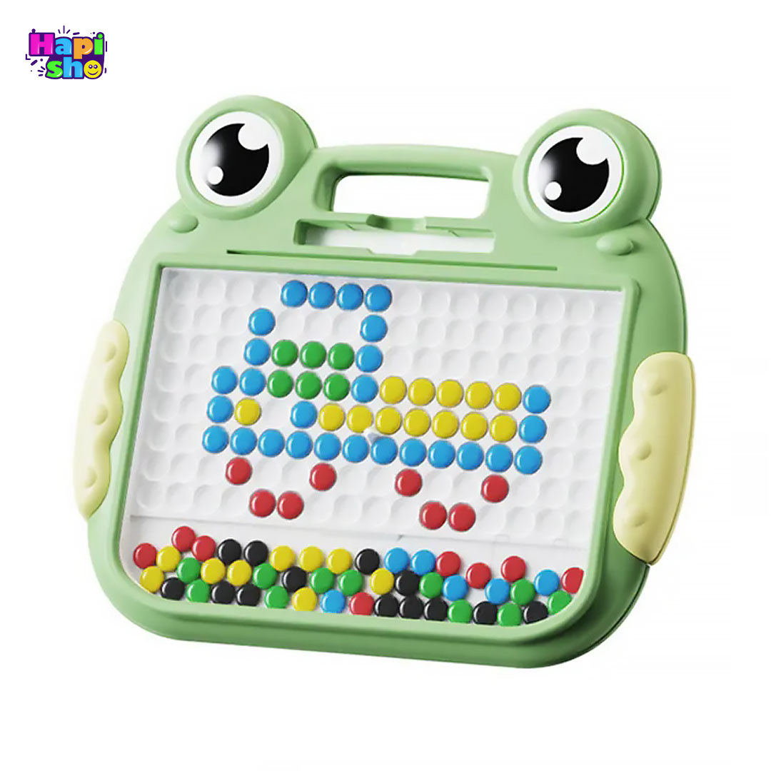 رنگ سبز تخته نقاشی مغناطیسی کودک ۱۲۸ مهره مدل قورباغه PEN Magnet Drawing Board