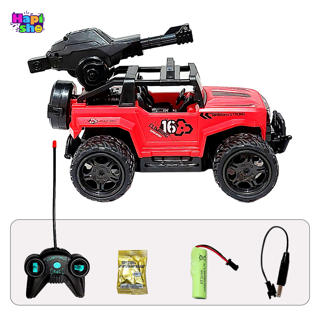 اقلام همراه ماشین کنترلی آفرود شارژی جیپ با پرتاب تیر ژلهای WATER BOMB CAR