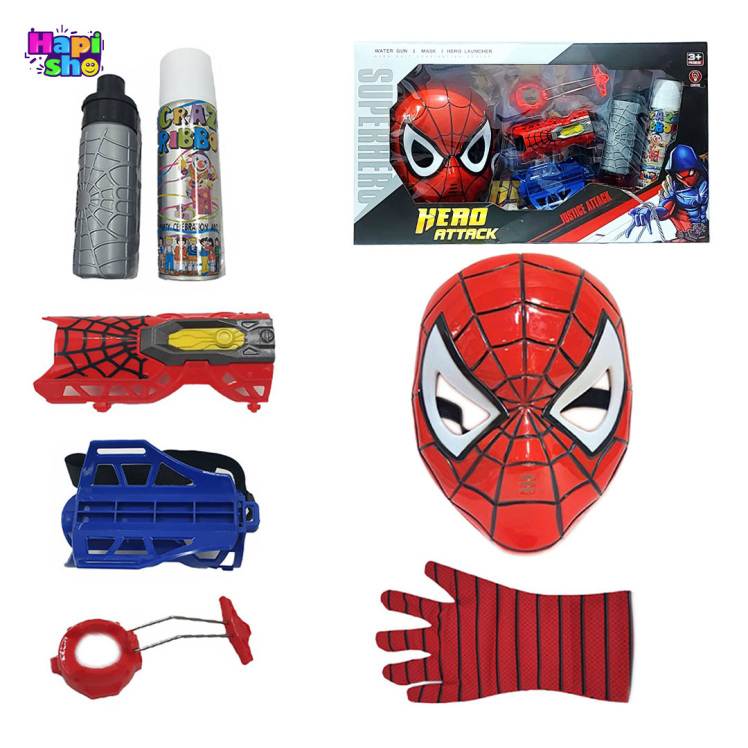 تار انداز مرد عنکبوتی با ماسک چراغ دار و دستکش مدل HERO ATTACK