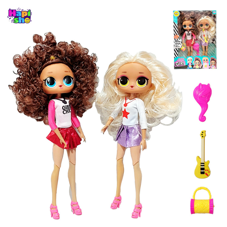 عروسک دخترانه جدید ست ۲ عددی فشن با لوازم مدل DOLL GIRL