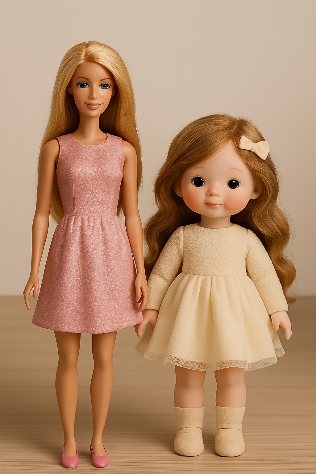 عروسک شبیه برند باربی و عروسک دخترانه ایرانی در کنار هم