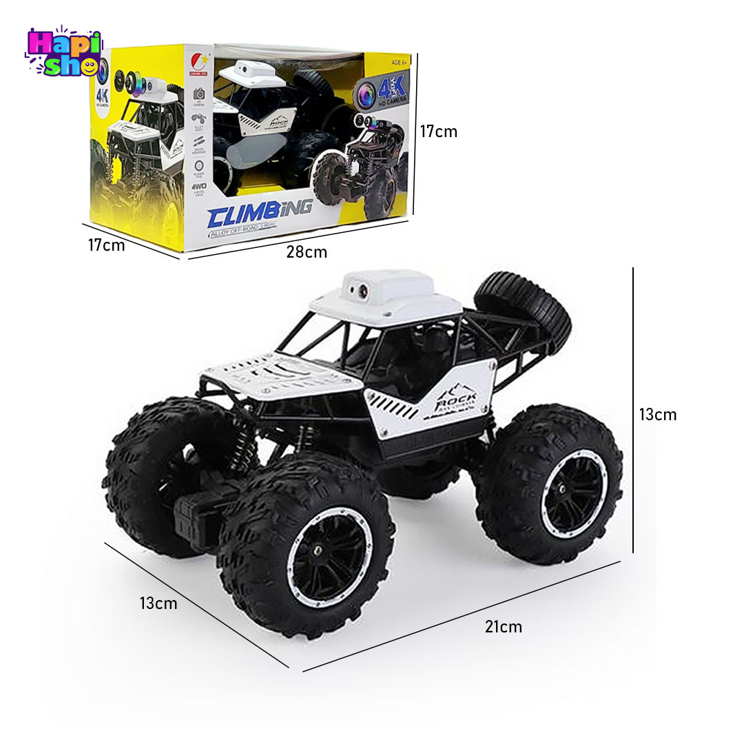  ابعاد و اندازه ماشین کنترلی آفرود دوربین‌دار شارژی با چراغ مدل CLIMBING OFF-ROAD–اسباب بازی 