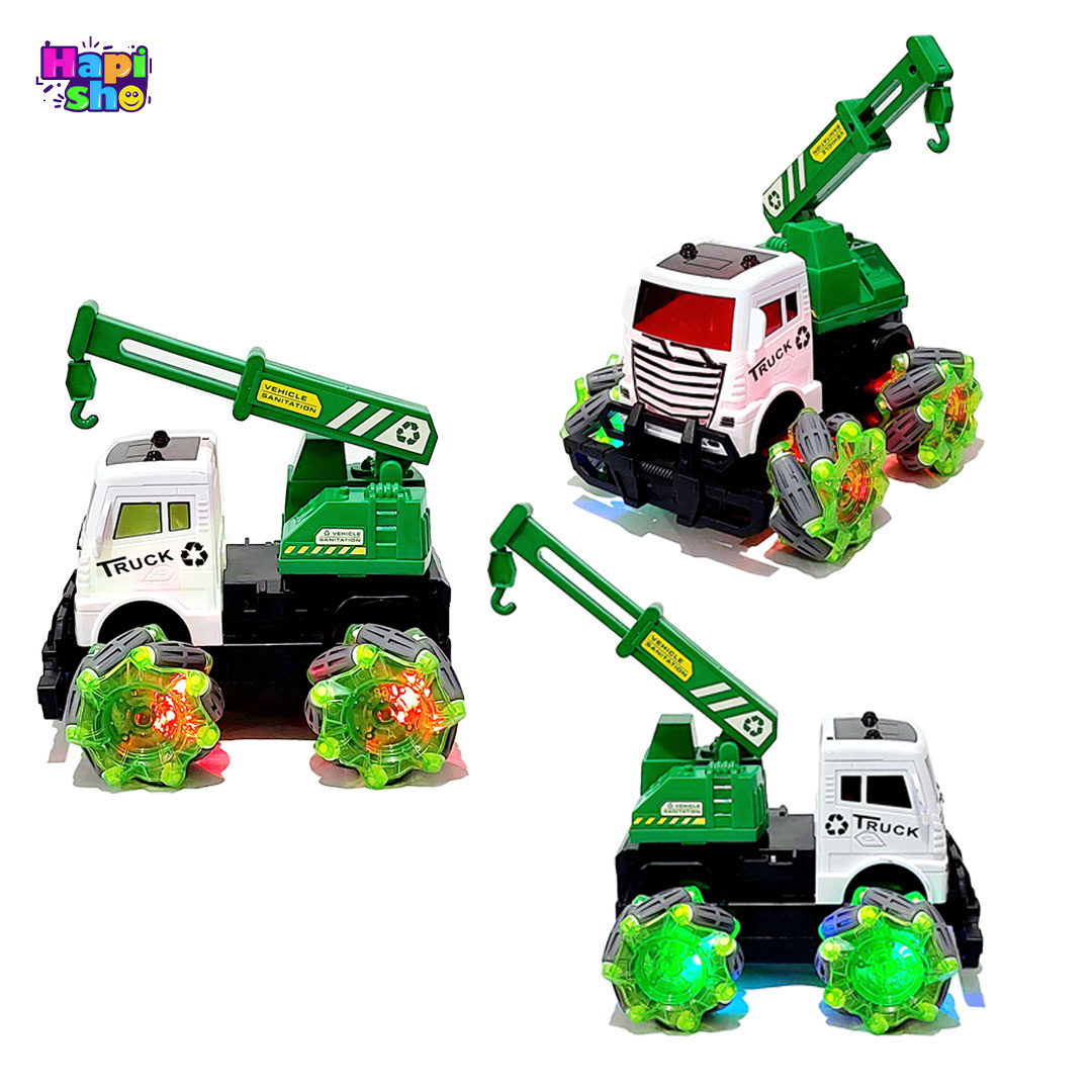  فروش ماشین کنترلی کامیون شارژی با چرخ کپسولی و جرثقیل DRIFT KING TRUCK–اسباب بازی 