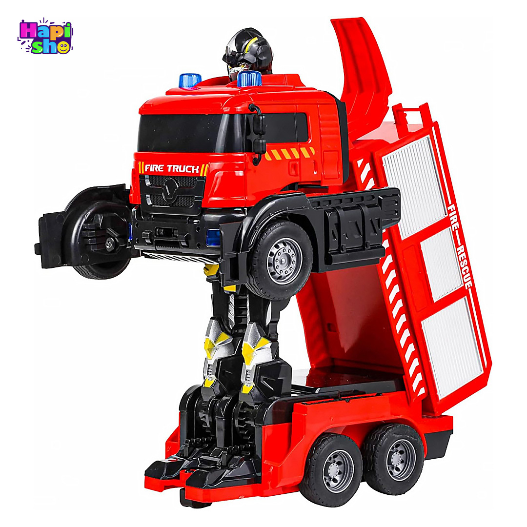  قیمت ماشین کنترلی تبدیل شونده به ربات آتشنشانی با قابلیت پرتاب آب FIRE TRUCK–اسباب بازی 