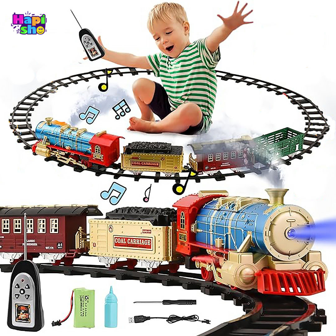  فروش قطار اسباب بازی دودزا کنترلی بزرگ با باتری شارژی مدل Classical Train–اسباب بازی 