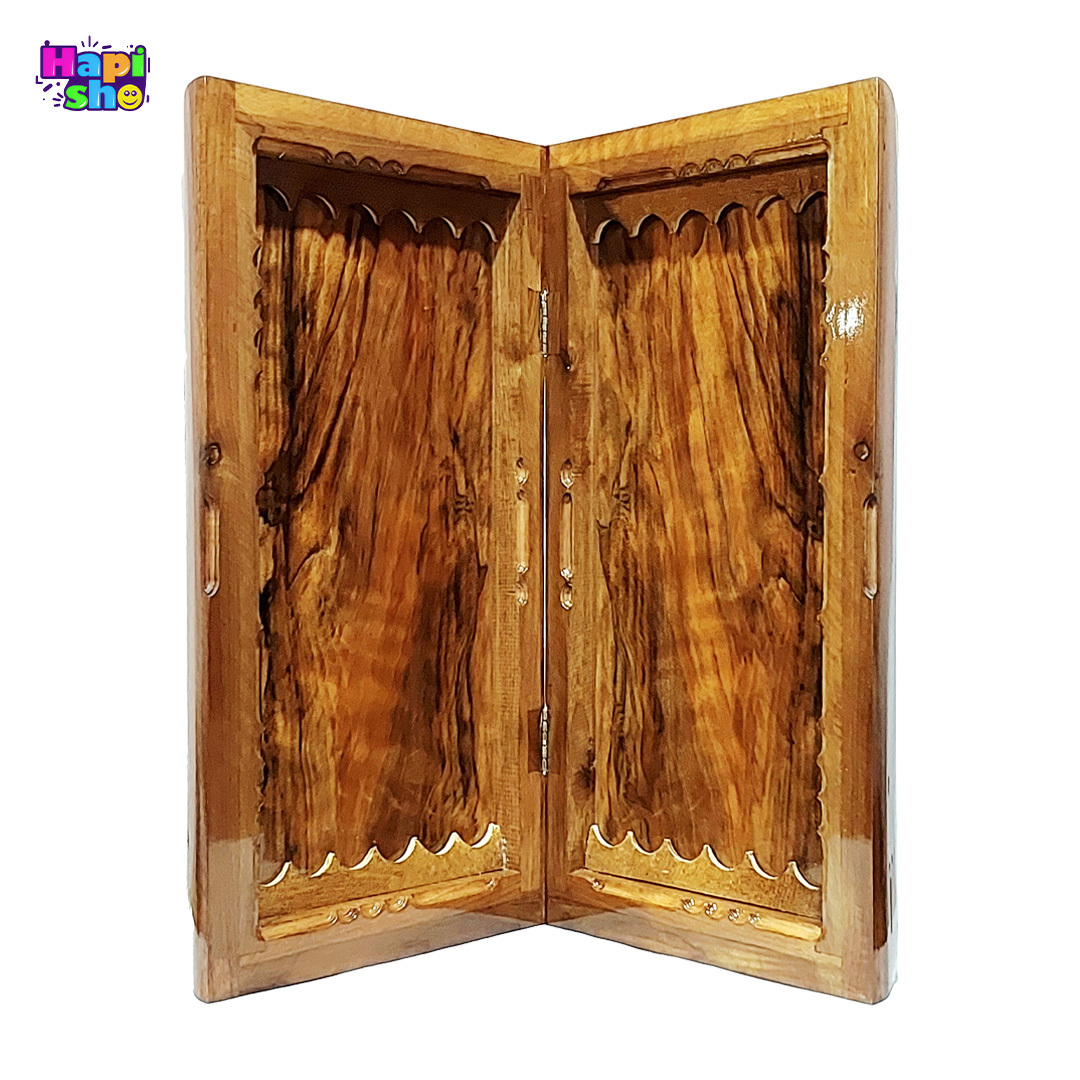 خرید تخته نرد ریشه گردو سنندج با شطرنج طرح سولین 50 سانت کد 531