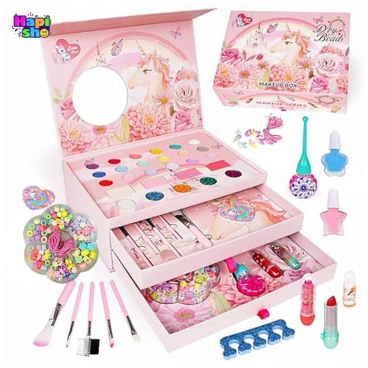 اسباب بازی آرایشی دخترانه سه طبقه طرح یونیکورن برند Diy Beads_اسباب بازی