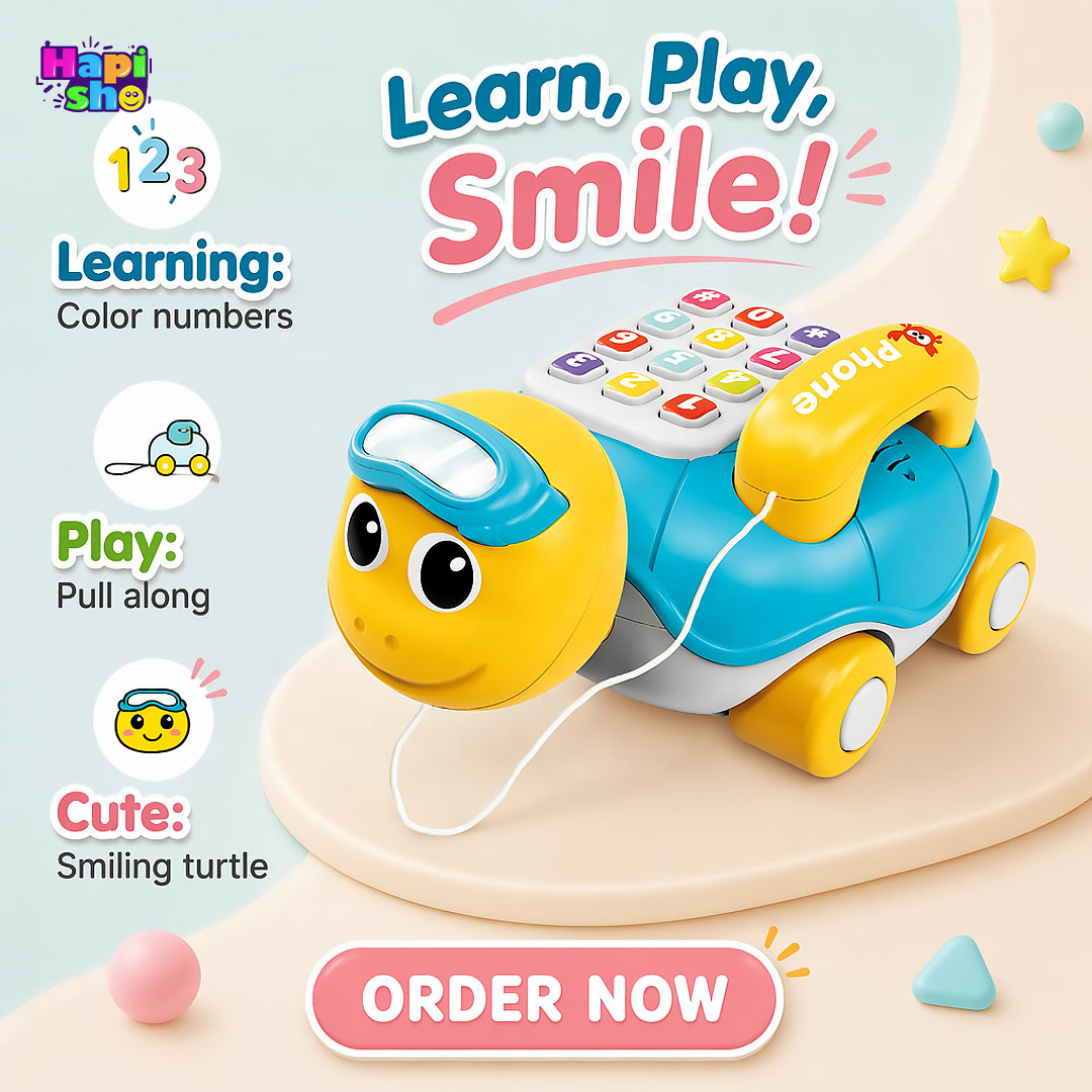 فروش تلفن اسباب بازی موزیکال کودک مدل لاک پشت Cartoon Turtle Phone