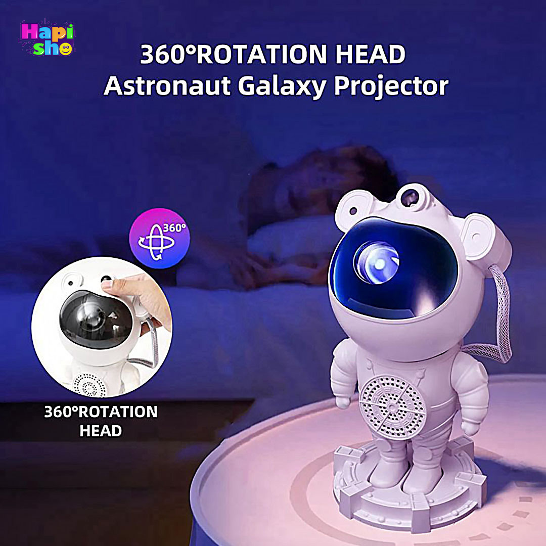  خرید چراغ خواب فضانورد کهکشانی اسپیکر دار با کنترل ASTRONAUT STAR LIGHT–اکسسوری کودک 