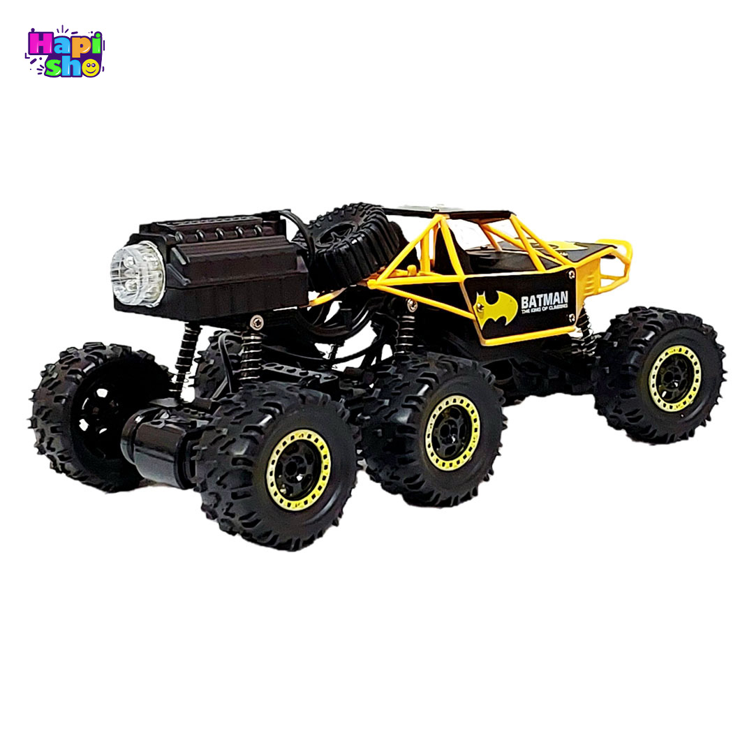  نمای پشت ماشین کنترلی آفرود شش چرخ دودزا مدل بتمن Batman Spray Car 