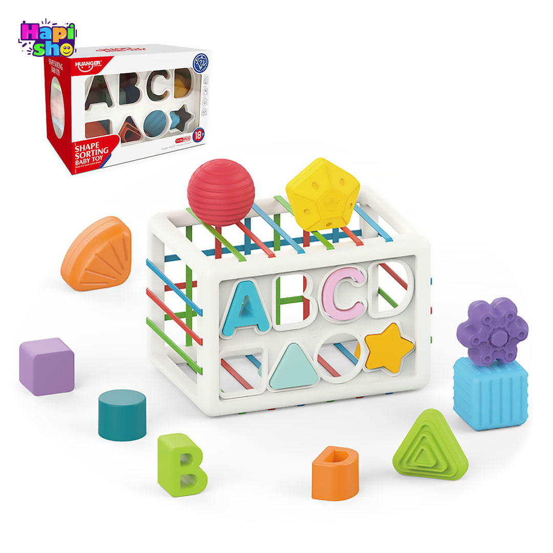  قیمت اسباب بازی مکعب هوش هانگر جایگذاری اشکال و حروف SHAPE SORTING BABY TOY 