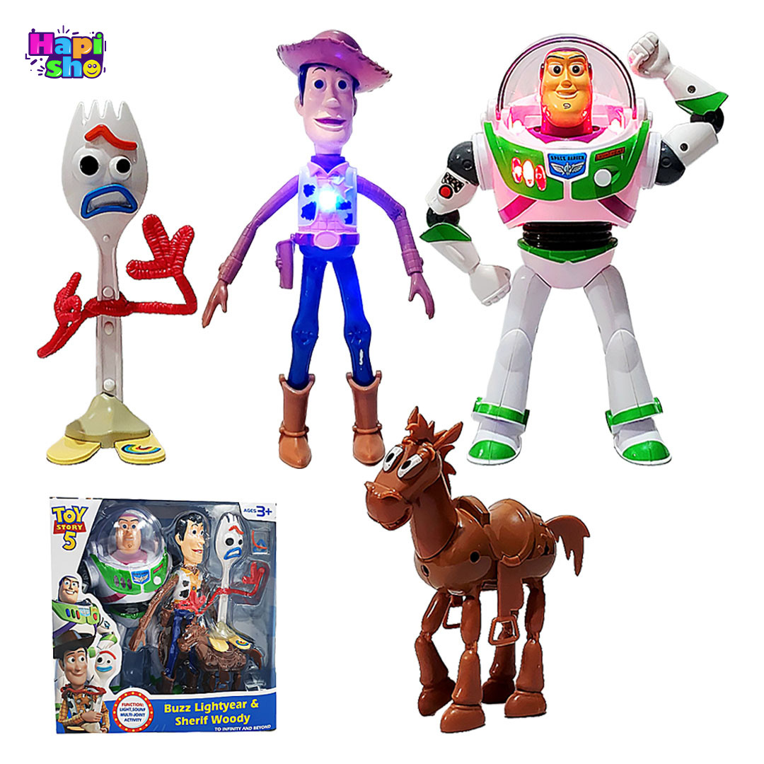  فیگور داستان اسباب‌بازی‌ها موزیکال باتری‌خور ست ۴ عددی مدل Toy Story 5–اسباب بازی 