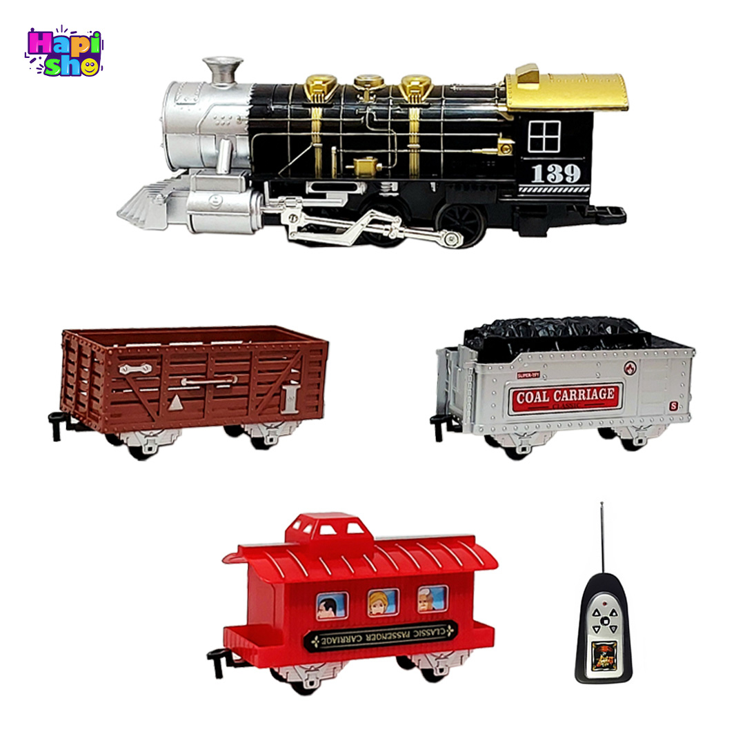 اقلام همراه قطار اسباب بازی کنترلی دودزا کلاسیک مدل Simulation Train Orbit Series