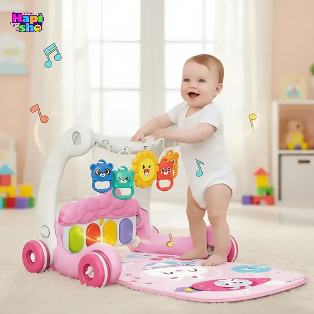  بهترین تشک بازی و واکر کودک پیانودار ۳ در ۱ مدل Cartoon Multifunction 