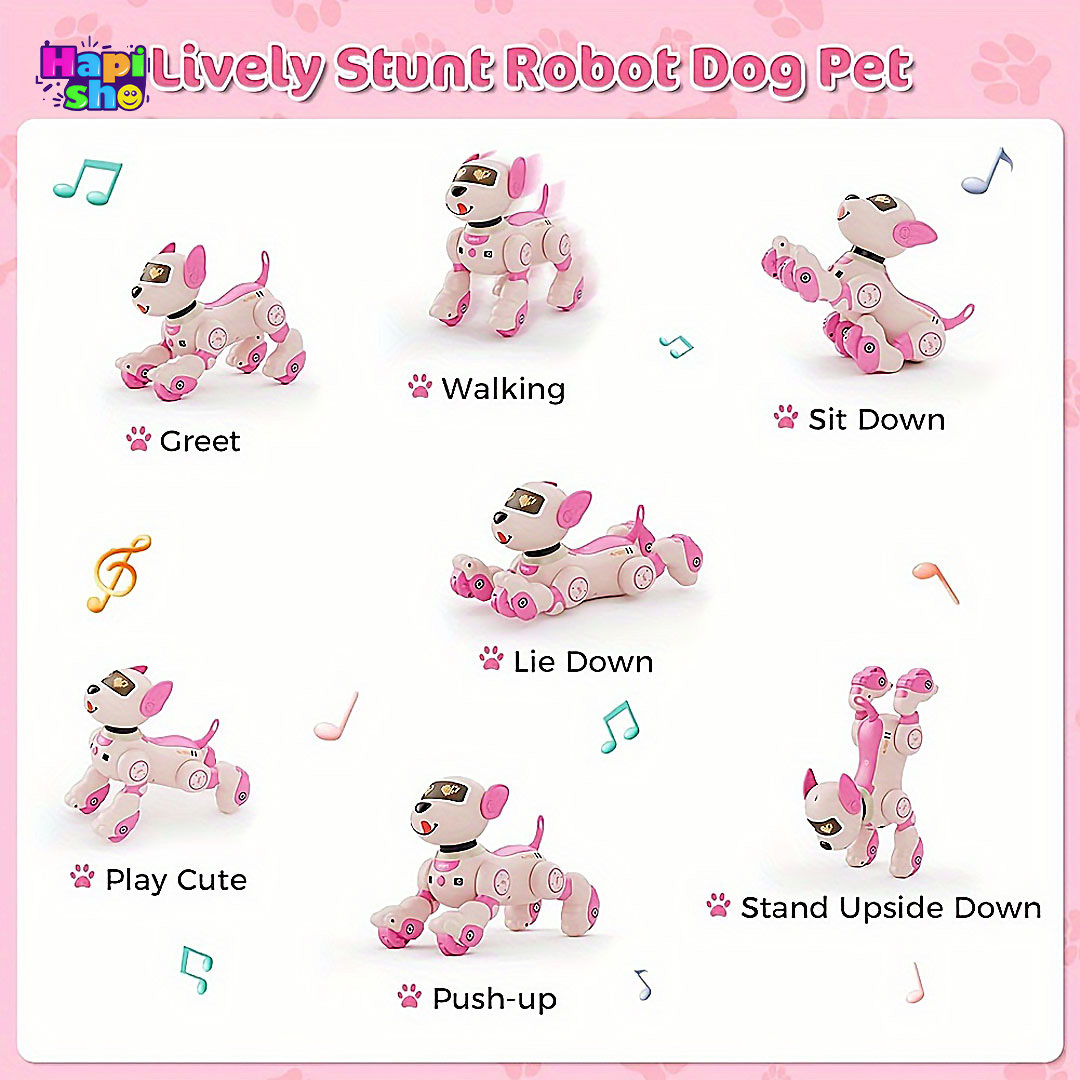  جلوه های حرکتی ربات سگ کنترلی هوشمند سنسوردار مدل INTELLECT VOICE STUNT DOG–اسباب بازی ربات 