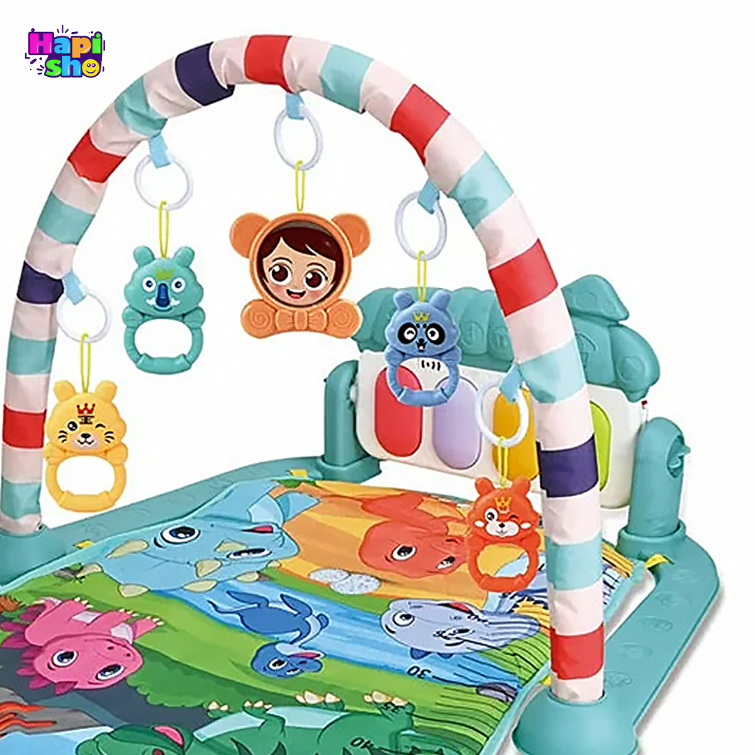  فروش تشک بازی کودک پیانودار موزیکال با پلی جیم و چراغ PEDAL PIANO PLAY GYM–سیسمونی نوزاد 