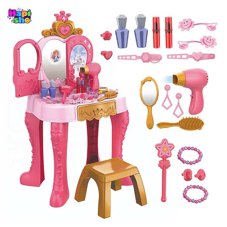 میز آرایش اسباب بازی خارجی بزرگ با آینه سنسوردار موزیکال مدل DREAM MAKEUP–اسباب بازی