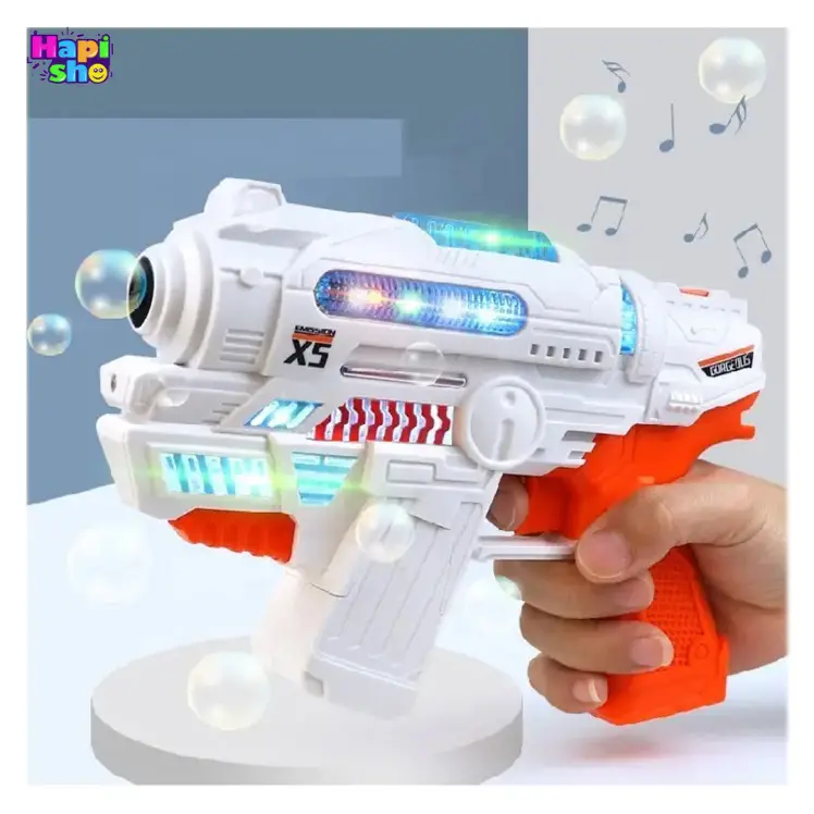 حباب ساز تفنگی چراغدار موزیکال باطری خور با مخزن مدل GORGEOUS_اسباب بازی