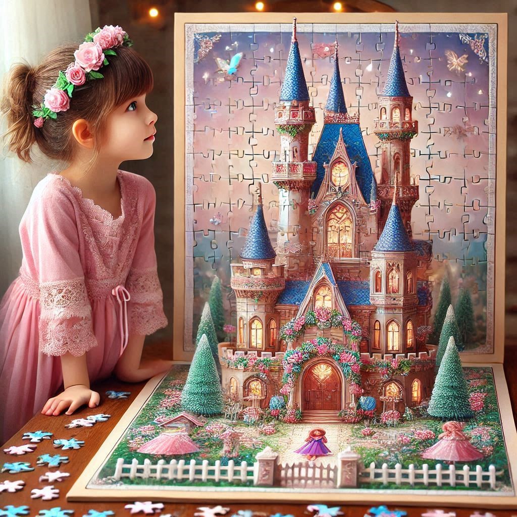 پازل سه‌بعدی دخترانه پس از تکمیل