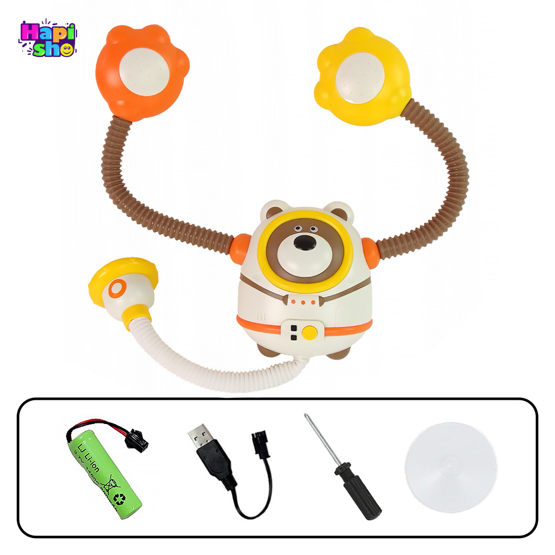 اقلام همراه اسباب بازی دوش حمام کودک طرح خرس فضانورد SHOWER BATH TOYS