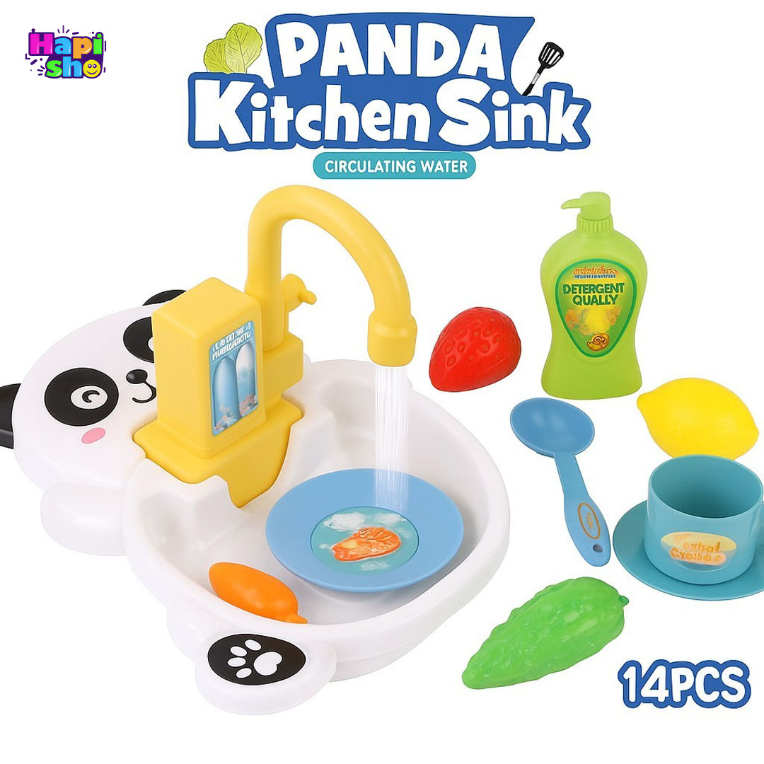 خرید سینک ظرفشویی اسباب بازی خارجی پمپ دار طرح پاندا Panda Kitchen Sink