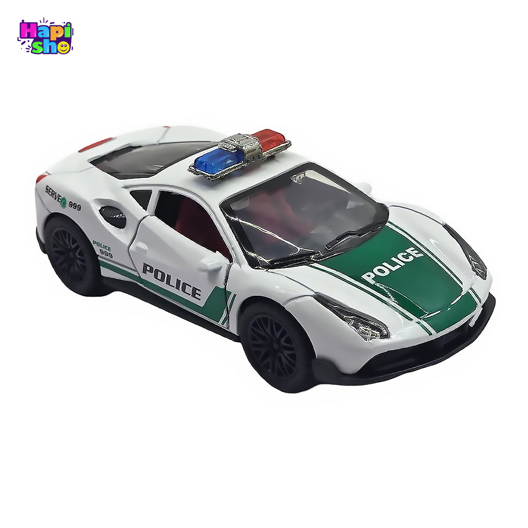 قیمت ماشین فلزی عقب کش طرح فراری پلیس موزیکال چراغدار METAL SCALE MODEL