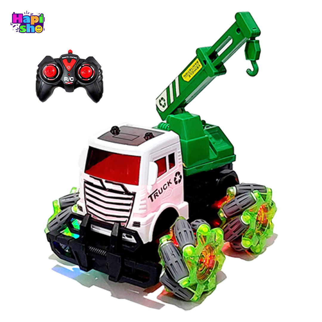 ماشین کنترلی کامیون شارژی با چرخ کپسولی و جرثقیل DRIFT KING TRUCK–اسباب بازی 