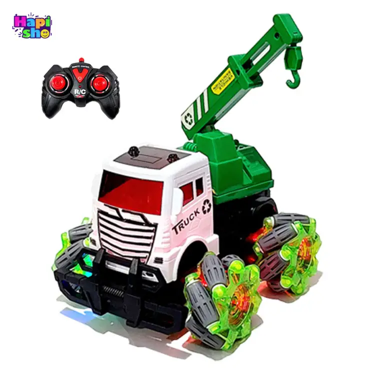 ماشین کنترلی کامیون شارژی با چرخ کپسولی و جرثقیل DRIFT KING TRUCK–اسباب بازی