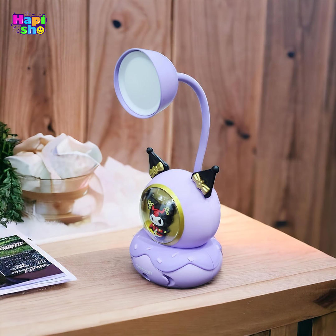  خرید چراغ مطالعه فانتزی شارژی کرومی طرح دونات تراشدار با جا قلمی MINI LAMP–اکسسوری کودک 