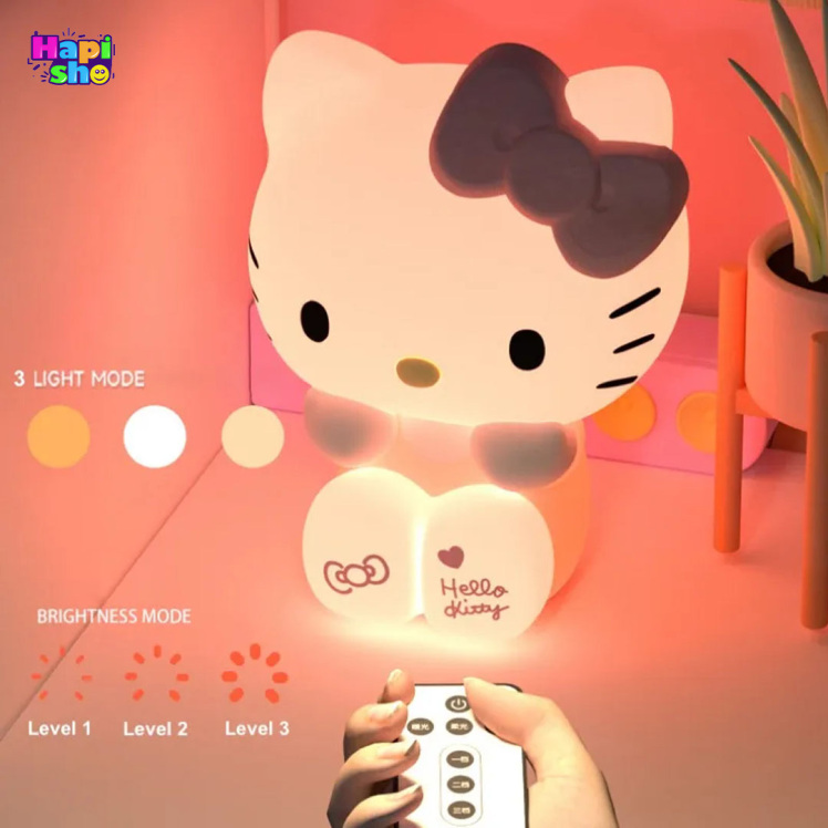 چراغ خواب سیلیکونی ضربه ای شارژی با کنترل مدل هلو کیتی Hello Kitty–اکسسوری کودک