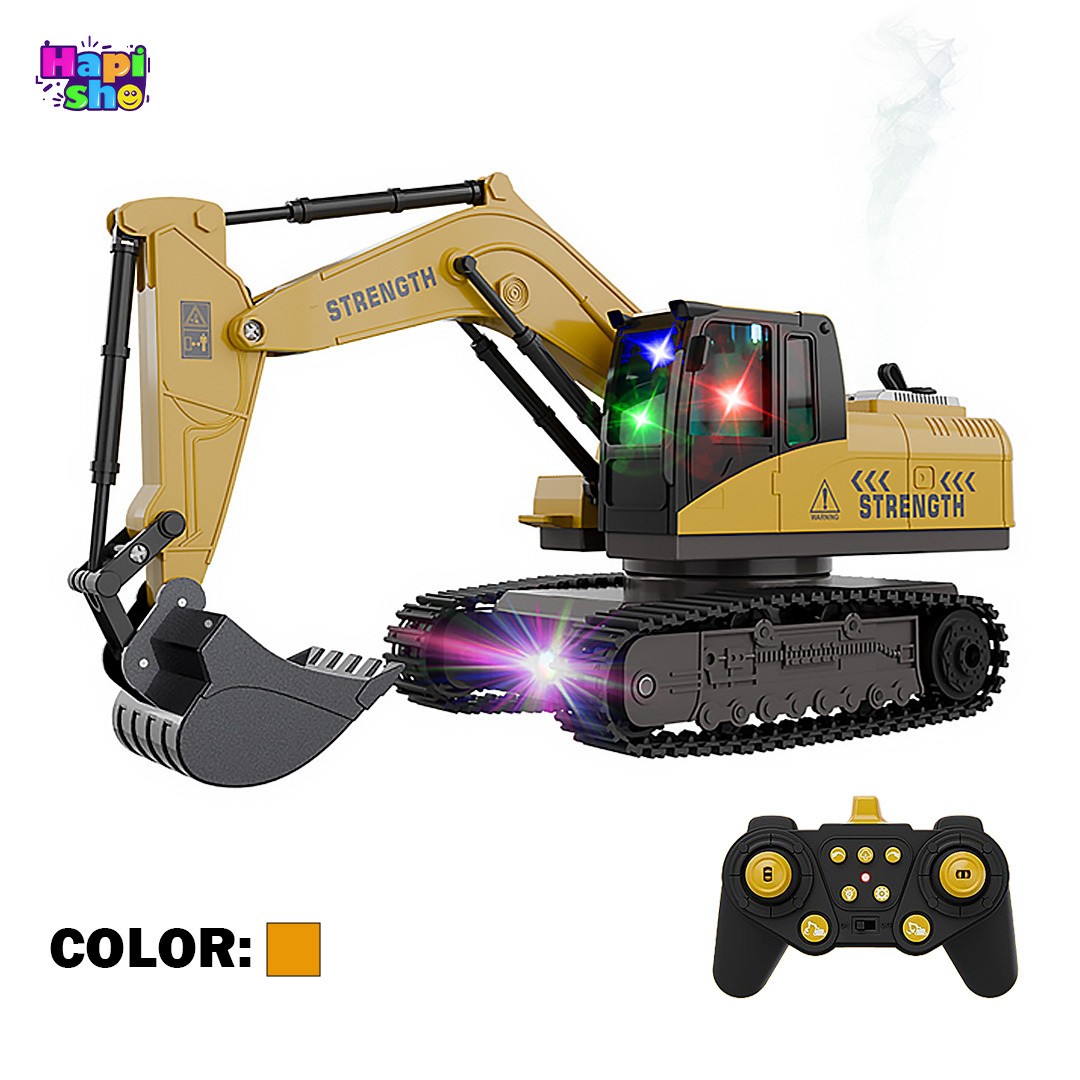 قیمت اسباببازی بیل مکانیکی کنترلی شارژی دودزا با چراغ و صدا واقعی EXCAVATOR