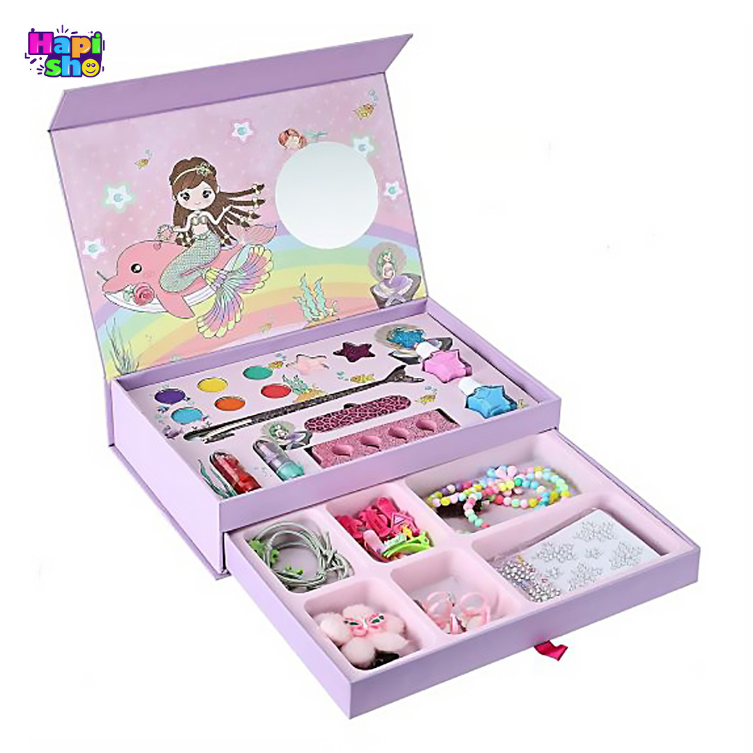 قیمت اسباب بازی لوازم آرایشی دخترانه ۲ در ۱ واقعی CHILDREN JEWELRY & MAKEUP