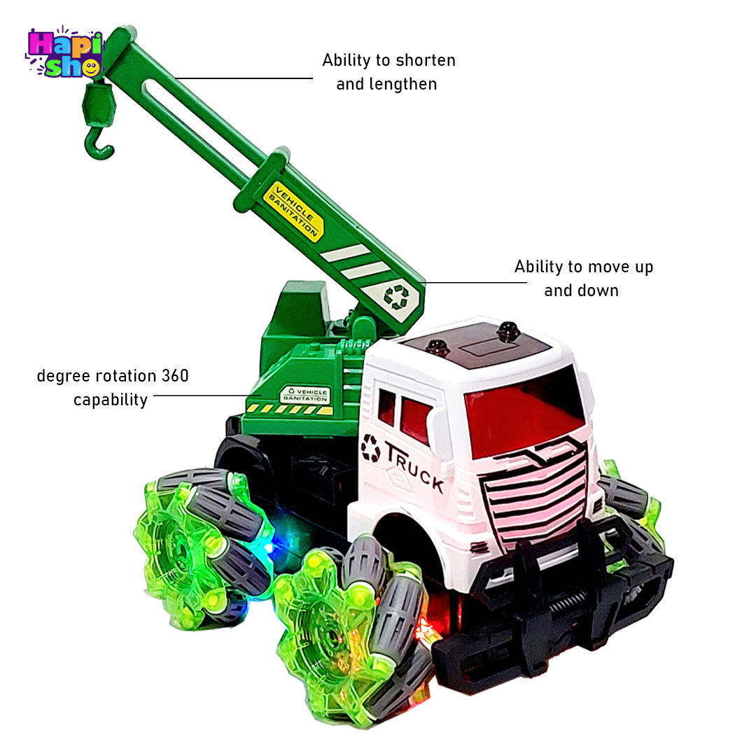  قیمت ماشین کنترلی کامیون شارژی با چرخ کپسولی و جرثقیل DRIFT KING TRUCK–اسباب بازی 