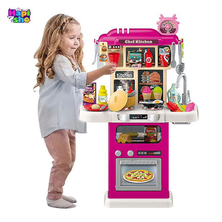 آشپزخانه اسباب بازی بزرگ با سینک پمپ دار و اجاق بخار کن مدل MODERN KICHEN–اسباب بازی