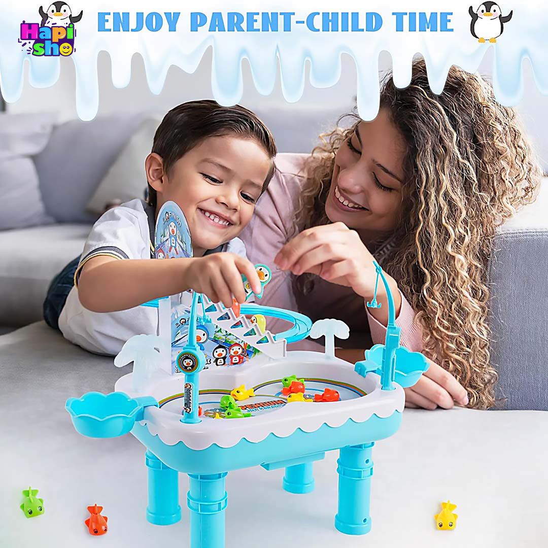 بهترین اسباب بازی ماهیگیری در آب موزیکال با پله برقی دو کاره مدل ICE PENGUIN–اسباب بازی