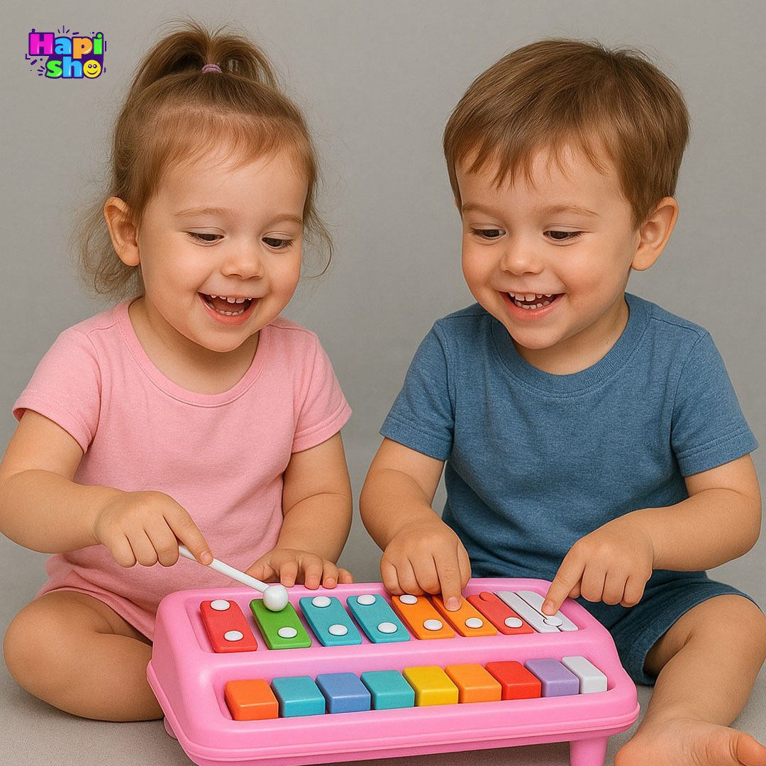  بهترین اسباب بازی پیانو و بلز دو کاره 8 کلید مدل Puzzle Music Training Toy–اسباب بازی 
