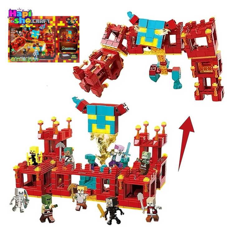 لگو ماینکرافت بزرگ دوحالته با چراغ ال‌ای‌دی و فیگور 849 قطعه برند DOLL