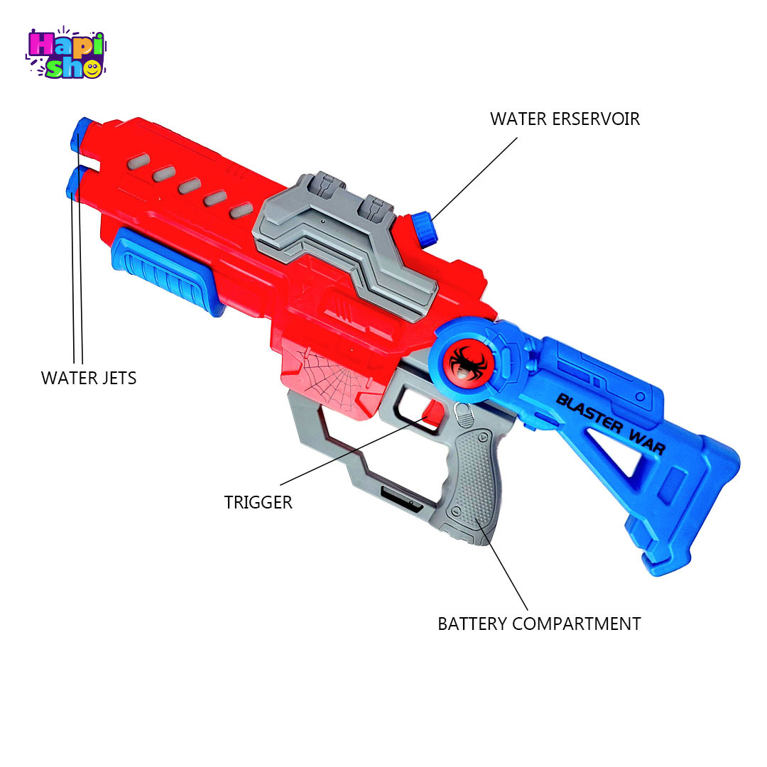  خرید تفنگ آبپاش برقی مخزن دار بزرگ مدل جدید اسپایدر من دو نازله 