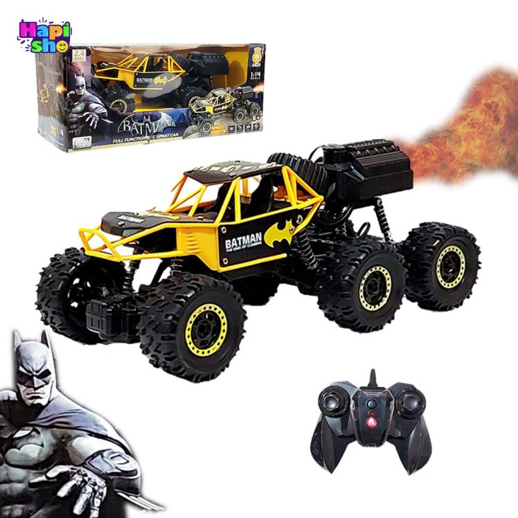 ماشین کنترلی آفرود شش چرخ دودزا مدل بتمن Batman Spray Car