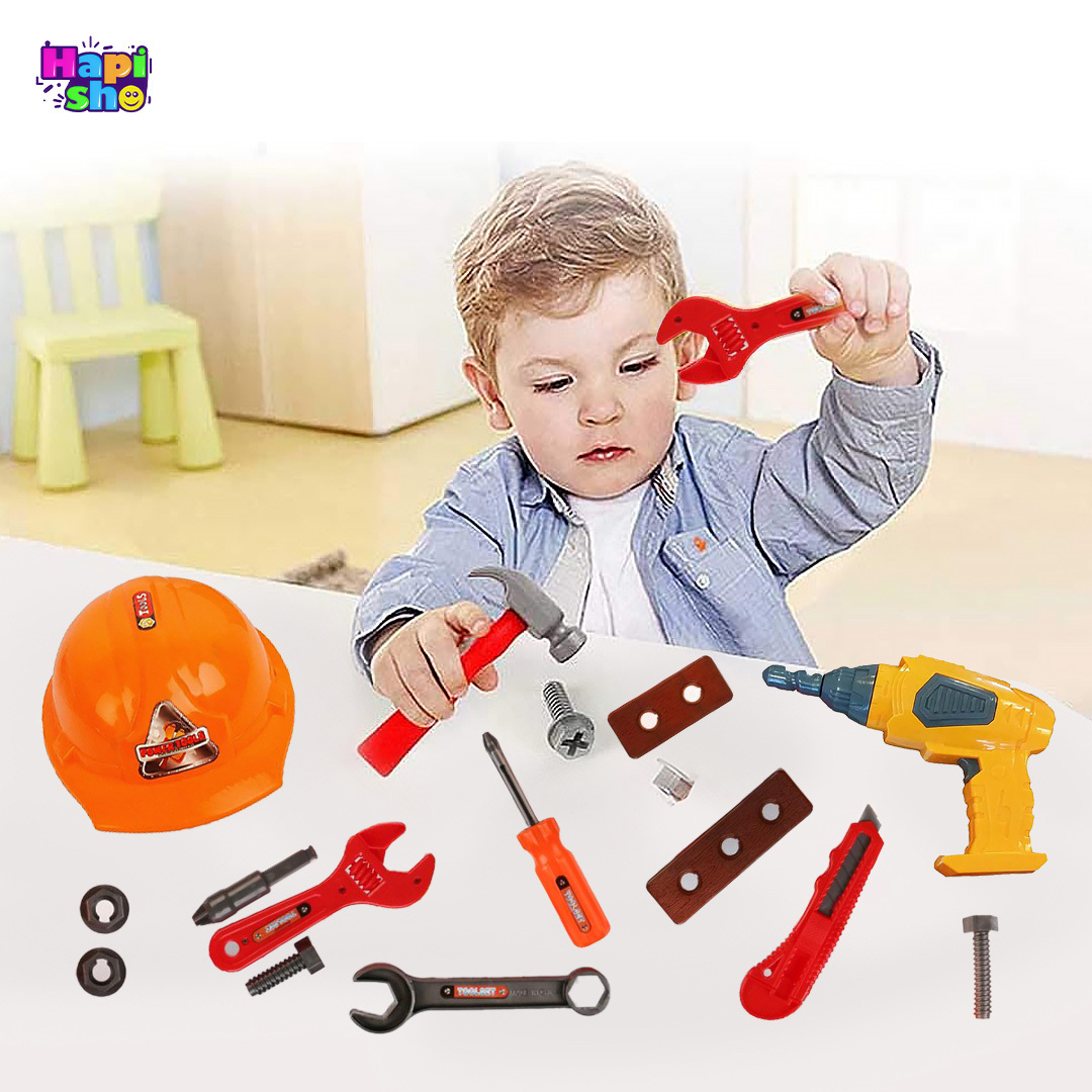  اسباب‌بازی ابزار مهندسی با دریل چرخشی باتری‌خور مدل FASHION TOOL SET–اسباب بازی 