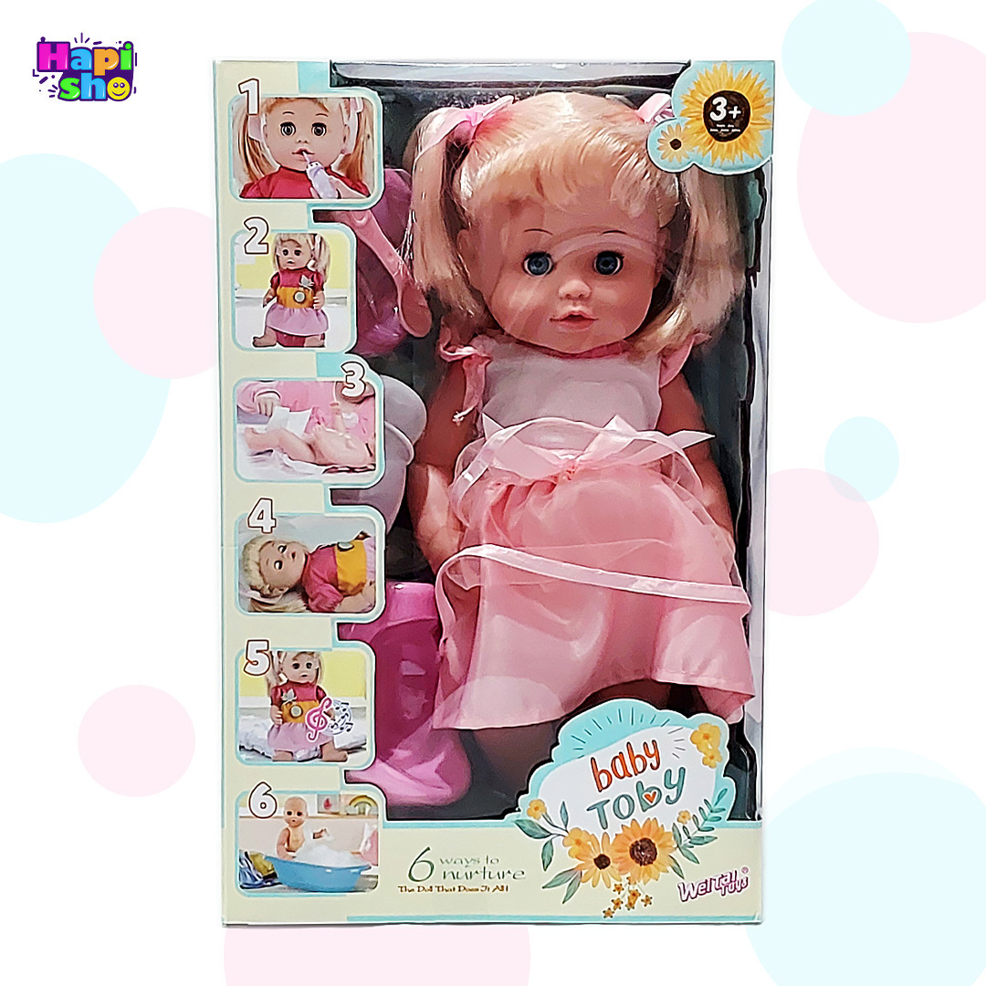  خرید عروسک دخترانه بیبی توبی 6 کاره موزیکال با وسایل مدل Babay Toby–اسباب بازی 
