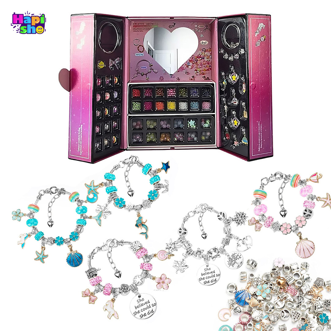  خرید پک دستبند سازی دخترانه بزرگ ۲۳۸۸ تکه مدل Jewelry Princess's Treasure 