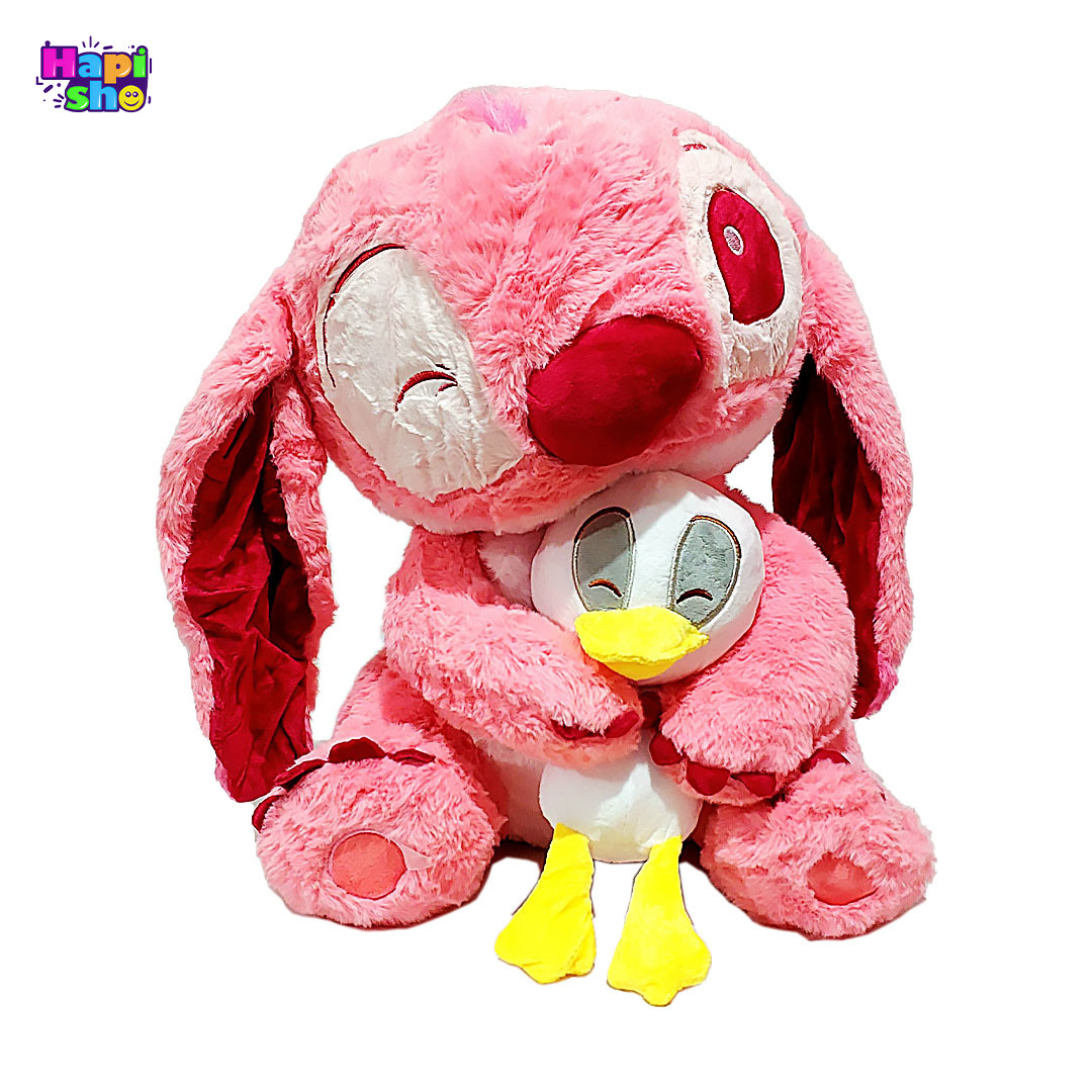 بهترین عروسک استیج صورتی پتودار خارجی مدل عروسک به دست با ارتفاع 40 سانتی متر–عروسک پولیشی