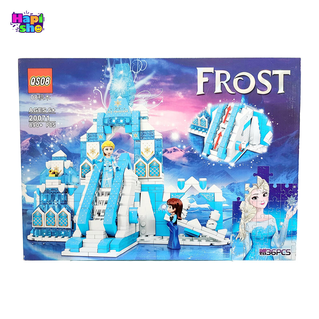  خرید لگو دخترانه قصر بزرگ آنا و السا با پله برقی متحرک 890 قطعه ای FROST GIRL_اسباب بازی 