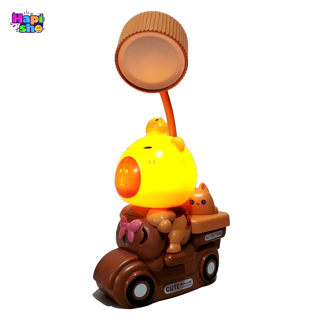 رنگ صورتی چراغ مطالعه فانتزی کاپیبارا با چراغ خواب و باتری شارژی Table Lamp