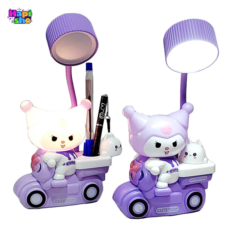 چراغ مطالعه فانتزی کرومی با چراغ خواب و باتری شارژی Table Lamp