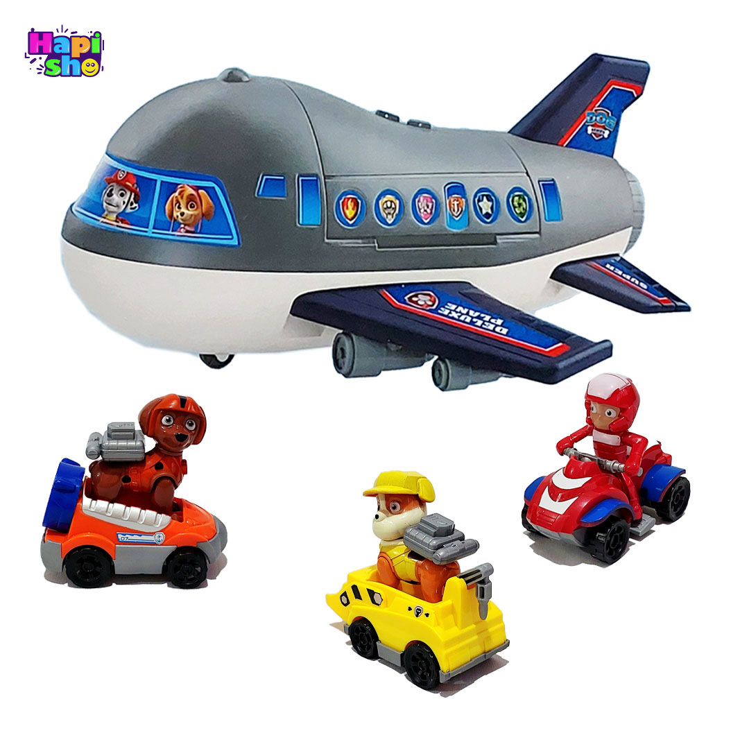  خرید اسباب بازی هواپیما سگ های نگهبان با فیگور و ماشین مدل ِDELUXE PLANE–اسباب بازی 
