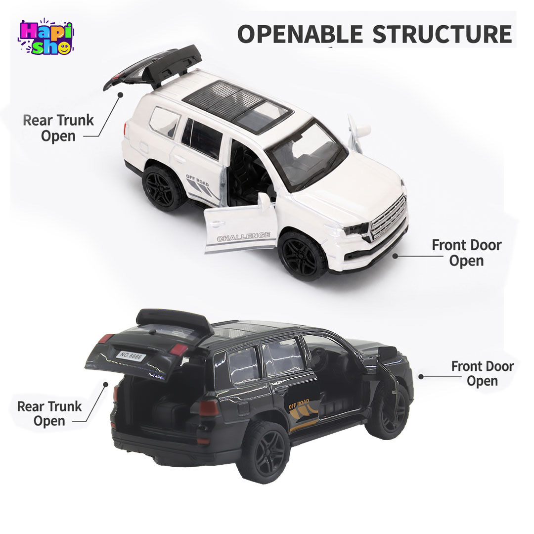  خرید ماشین فلزی عقب کش تویوتا لندکروز موزیکال چراغ‌دار METAL SCALE MODEL 